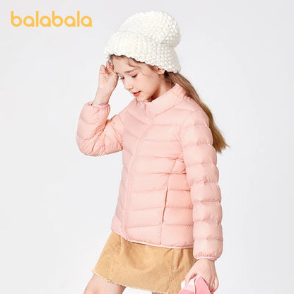 Balabala Toddler 2023 Unisex Boy Girl Down Jacket Off-Season Down Jacket Autumn Winter Waterproof Coat Keep Warm Down Jacket