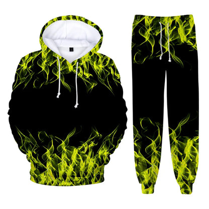 Colorful Flame 3D Print kids Tracksuit Set Casual Hoodie+Pants 2pcs Sets Spring Autumn Oversized Sweatshirt Fashion Clothes