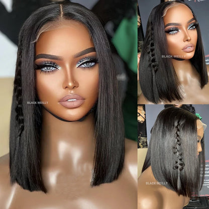 Glueless Bob Wig Human Hair Straight 5x5 Transparent Lace Wigs Pre-Plucked 5x5 Silk Base Full Lace Wigs for Women