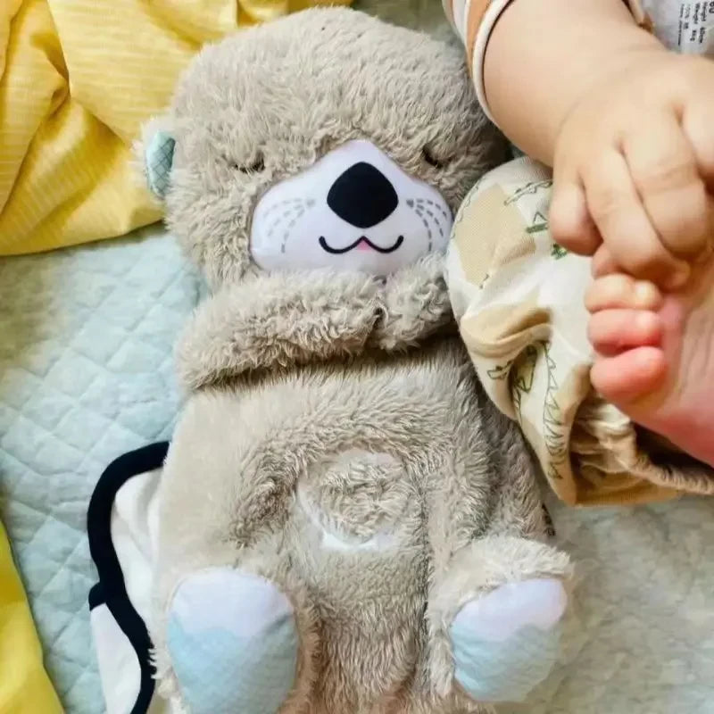 Original Schlummer Sleeping Time Baby Breathing Anxiety Otter Sensory Toys with Hug Stuffed Plush Otter Teddy Bear