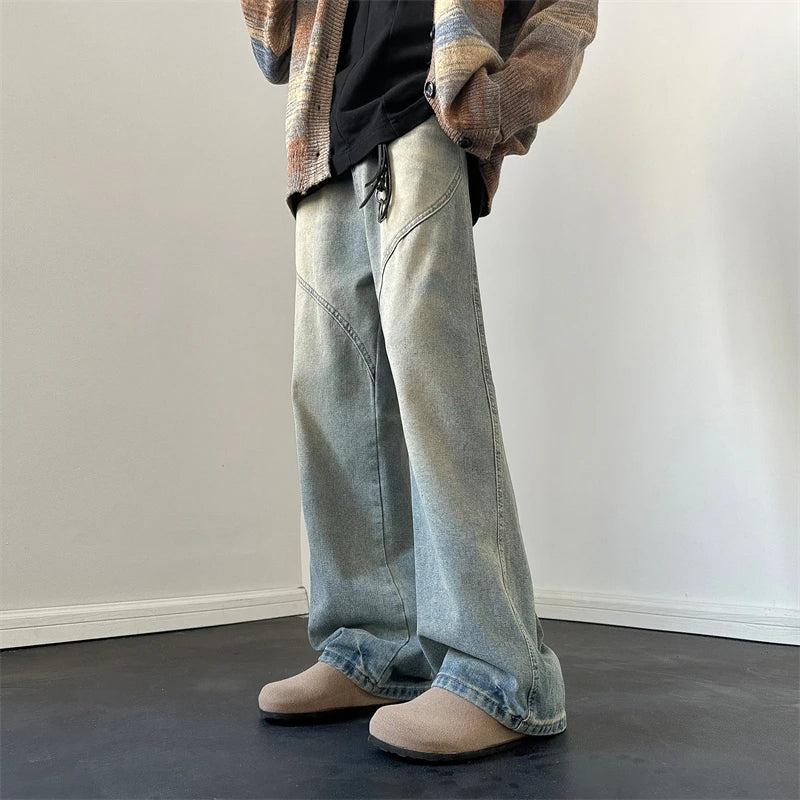 Cargo Pants Men Korean Popular Clothes Baggy Jeans Wide Pants Man Loose Trousers New Rock American Vintage Leg Men's Clothing