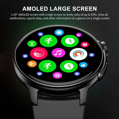 GPS AMOLED Smart Watch Bluetooth Call Sports Smartwatch 1ATM Waterproof Fitness Tracker Health Monitoring Music Control Watches