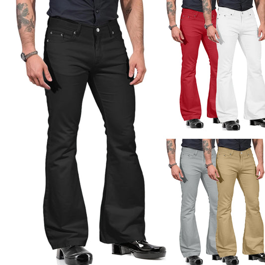 Man Flared Pants Fashion Pant For Men Cargo Casual Denim Lady Skinny Thicken Pants male Retro Pencil Trousers Pantalones