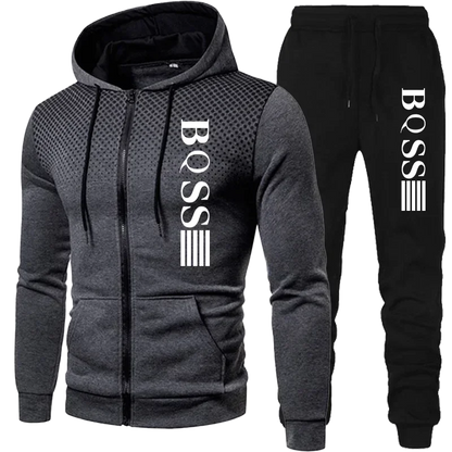 Men Clothing Spotted Sweatshirt Suit Hoodie and Pants Suit Mens Fashion Suits Men's Winter Clothes New Two Piece Set