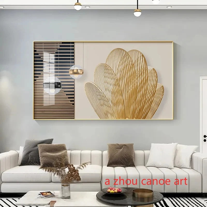 Abstract Modern Luxury Golden Style Geometric Minimalist Art Posters Canvas Painting Wall Print Pictures Room Home Decor Cuadros