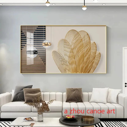 Abstract Modern Luxury Golden Style Geometric Minimalist Art Posters Canvas Painting Wall Print Pictures Room Home Decor Cuadros