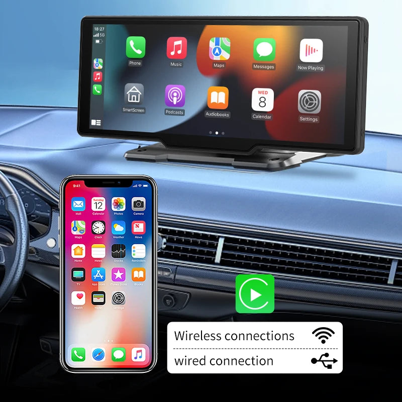 XUDA 10.26inch Carplay MP5 Player Portable BT Touch Srceen Wireless Carplay Android Auto Car Radio for Apple Or Android Video