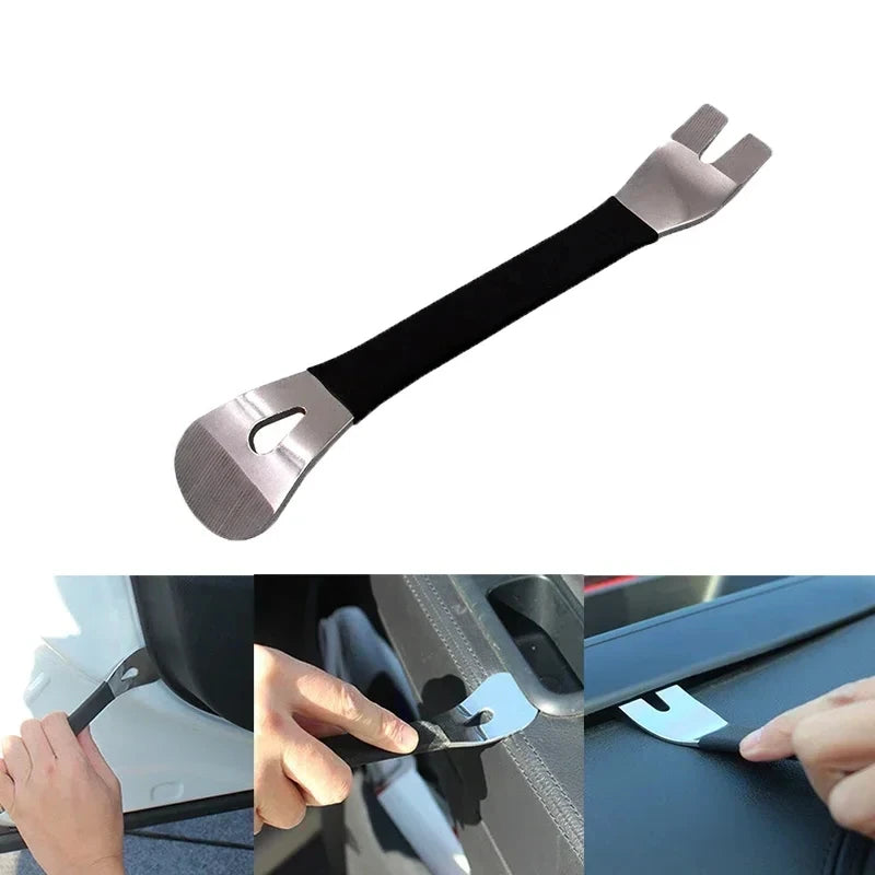 Moaodo Stainless Steel Auto Trim Removal Tool Car Door Panel Audio Radio Removal Tools Kit Automotive Pry Tools