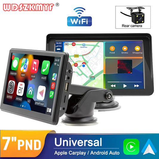 7-Inch Portable Car Radio with Wireless CarPlay & Android - Multimedia Touch Screen Video Player, Universal Intelligent Car System