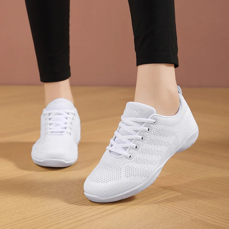 Marwoo cheerleading shoes Children's dance shoes Competitive aerobics shoes Fitness shoes Women's white jazz sports shoes 2323