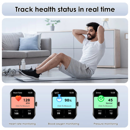 Blackview Smart Watch 1.85” Full Touch HD Bluetooth Calling Smartwatch 100+ Sports Fitness Tracking Watch with Voice Assistant