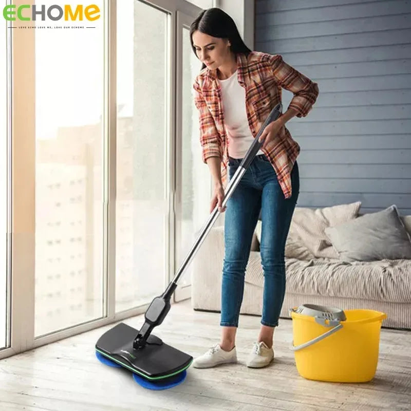 ECHOME Cordless Electric Floor Mops Wireless Rotary Mop Hand Push Smart Cleaner Broom Household Floor Scrubber Cleaning Tools