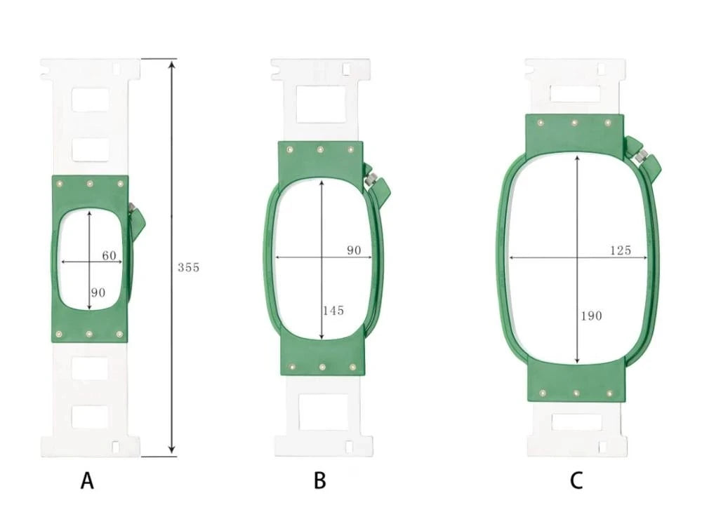 355MM Succession Embroidery Rectangle Set Frame Embroidery Hoops Plastic Cross Stitch Hoop Sewing Machine Parts Accessories