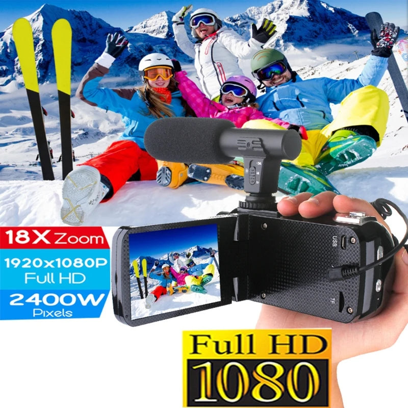 Professional 24MP Camcorder Digital Video Camera Night Vision 3 Inch LCD Touch Screen 18x Digital Zoom Camera Recorder Drop ship