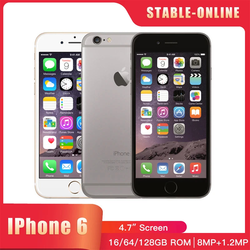 Original Apple iPhone 6 16GB 64GB 128GB 4.7" Display IOS 3G WCDMA 4G LTE 8MP Camera 1G RAM WIFI GPS Used iphone 6 Cell Phone