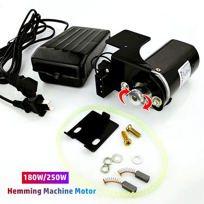 180W/250W Old Style Sewing Machine Modification Motor All Copper Wire Permament Magnet Selvedge Hemming Machine Motor Pedal Sets