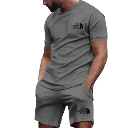 2024 new men's sportswear short sleeved T-shirt and sports shorts summer casual jogging pants set men's two-piece set