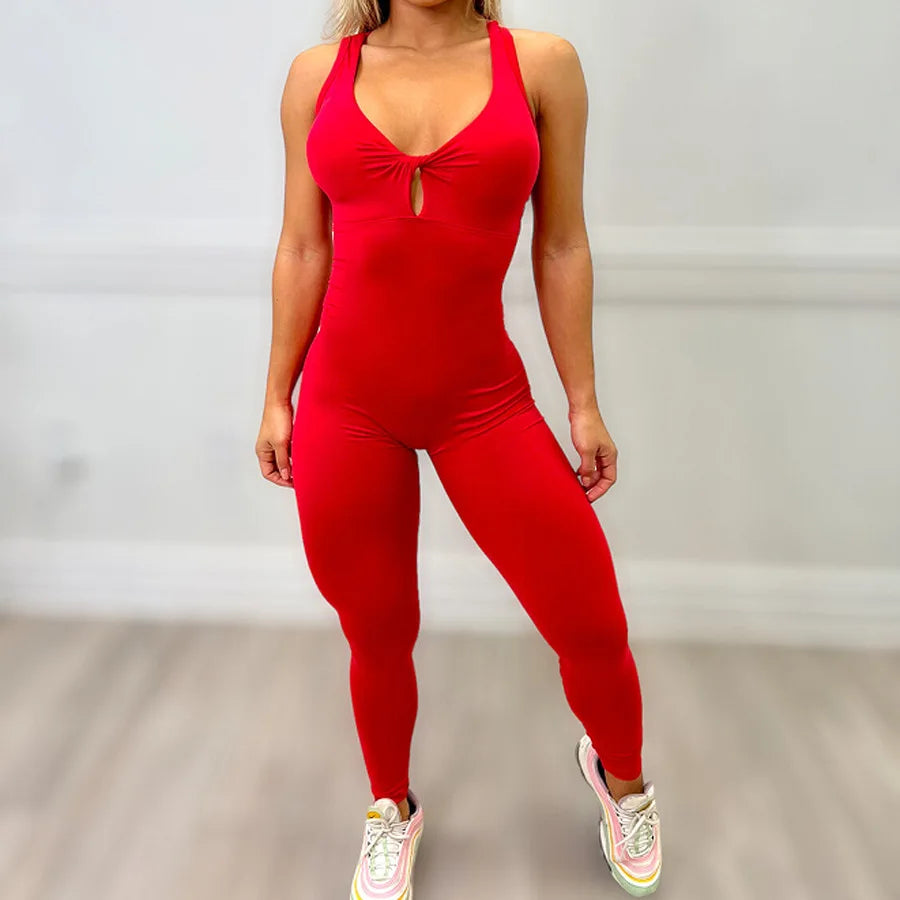 Backless Gym Jumpsuit 2023 Sport Overalls Women Lycra Yoga Workout Clothes for Women Fitness Clothing Gym Sets Womens Outfits