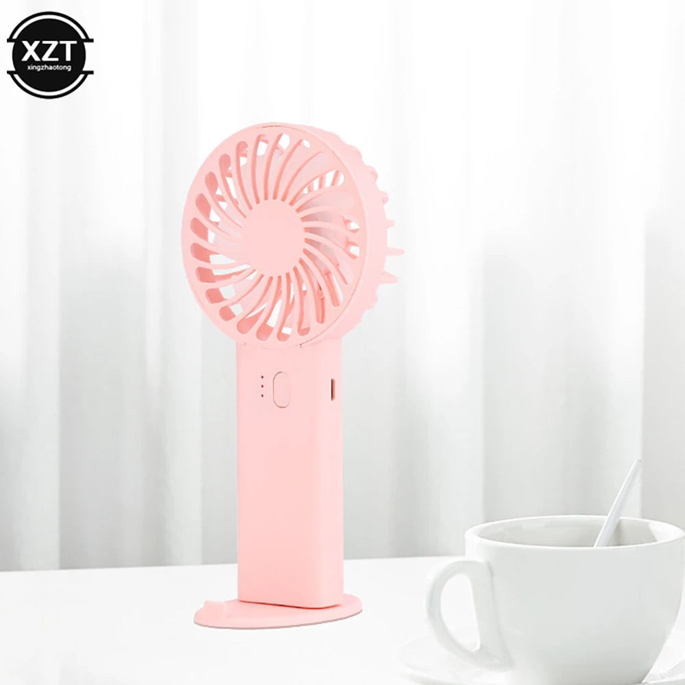 Portable USB Rechargeable Handheld Fan - Mini Air Cooler for Travel, Outdoor Ventilation, and Desktop Use