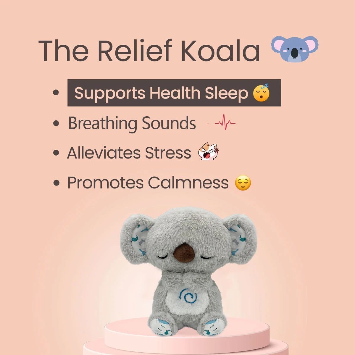 4 Modes Baby Original Koala with Sleeping Time Breathing Anxiety Sensory Toys with Hug Stuffed Schlummer Plush toys