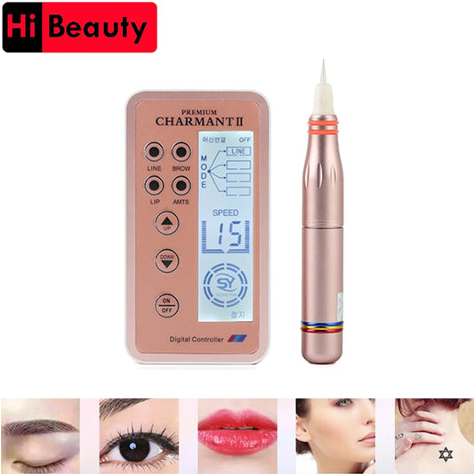 1 Set Charmant 2 Orange Digital Tattoo Pen For MTS Permanent Eyebrow Lip Line Shader Makeup Microneedling  Machine Device