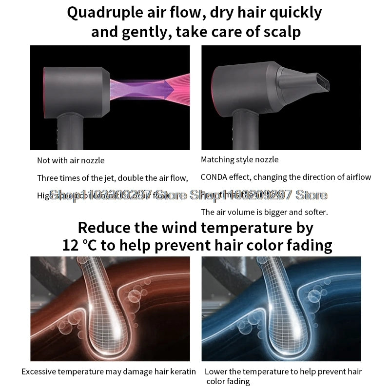 Super Hair Dryer Leafless Hair dryer Personal Hair Care Styling Negative Ion Tool Constant Anion Electric Hair Dryers