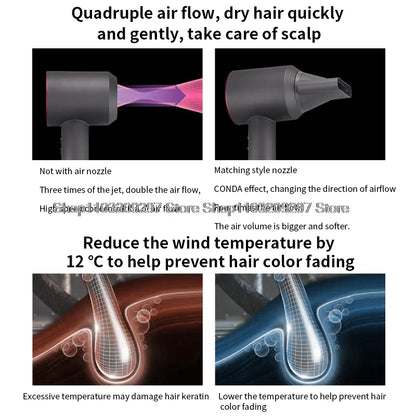 Super Hair Dryer Leafless Hair dryer Personal Hair Care Styling Negative Ion Tool Constant Anion Electric Hair Dryers