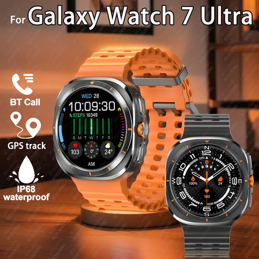 For Samsung Galaxy Watch 7 Ultra GPS Compass Smart Watch Outdoor Sports Man AMOLED BT Call IP68 Galaxy 6 Upgraded Smartwatch Men