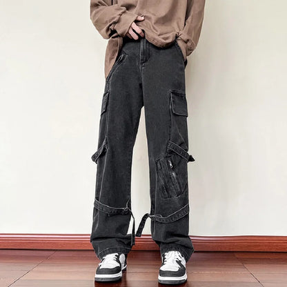 Cargo Pants Men's Jeans Fashion Street Hip Hop Baggy Pants Casual Multi Pocket Y2k High Waisted Trousers Boyfriend Jeans Women