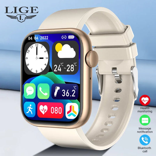 LIGE New Smart Watch 2024 Wireless Charging Smartwatch Bluetooth Calls Men Women Smartwatches Fitness Bracelet Custom Watch Face