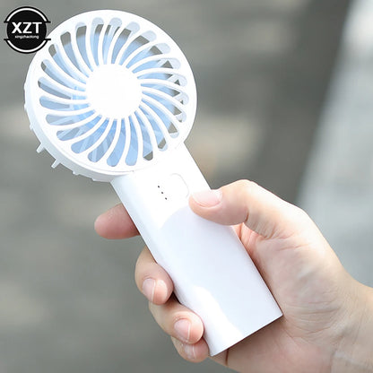 Portable USB Rechargeable Handheld Fan - Mini Air Cooler for Travel, Outdoor Ventilation, and Desktop Use