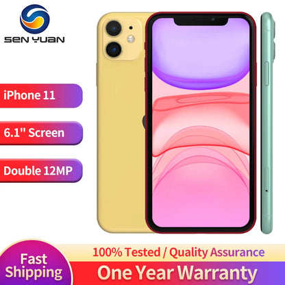 Apple iPhone 11 64/128/256GB 6.1" Original  IPS LCD FACE ID A13 Genuine Unlocked 4G LTE iphone 11 Mobile Phone