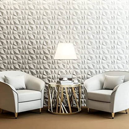 5pcs New Decorative 3D Wall Panels in Diamond Design, 30cmx30cm Matt White (5/10Pack) DIY Home Decoration Foam Wall Stickers