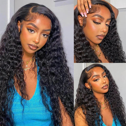 13x4 Jerry Curly Wig Lace Front Wig Deep Kinky Curly Human Hair Wigs Brazilian 4x4 Transparent Swiss Lace Frontal Closure Wigs