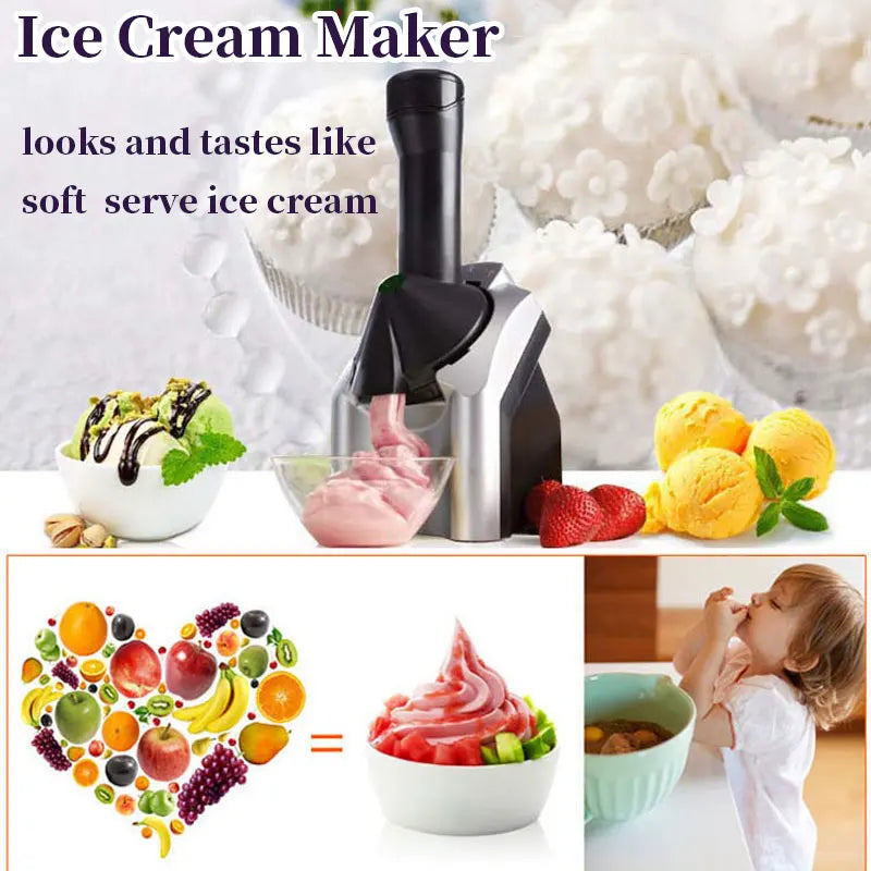 Mini  Fruit Ice Cream Machine, Household Children'S Small  Ice Cream Maker, Slush Machine Ice Cooler Home Appliance