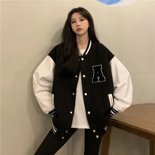 2024 Varsity Baseball Jacket Women Harajuku Fashion Korean Streetwear Bomber Jackets Couple Uniform Oversized Coats Female