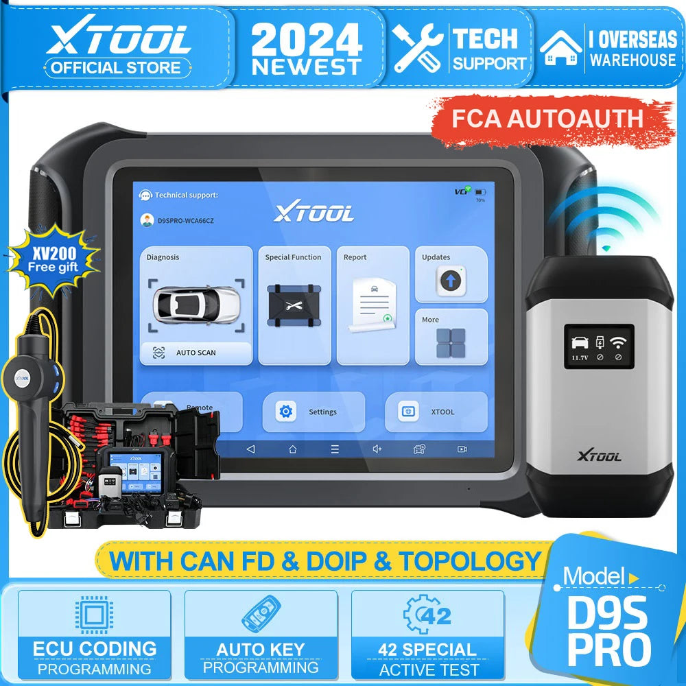 XTOOL D9S PRO D9SPRO Car Diagnostic Tools ECU Programming/Coding Automotive Scanner 42+ Services CANFD DOIP Topology PK D9 PRO