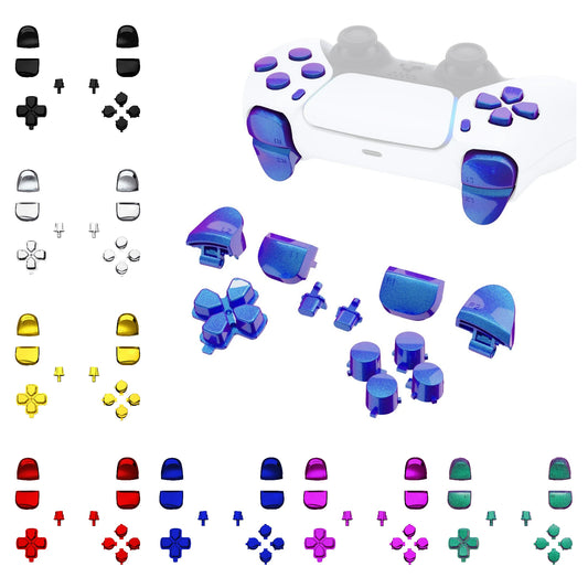 eXtremeRate Full Set Buttons Compatible with ps5 Controller BDM-010/020 - Chrome Glossy & Chameleon Series