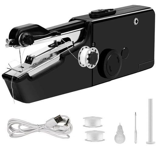 USB Electric Handheld Sewing Machine Kit, Cordless Mini Quick Repairing Sewing Machine For Denim Curtain Leather