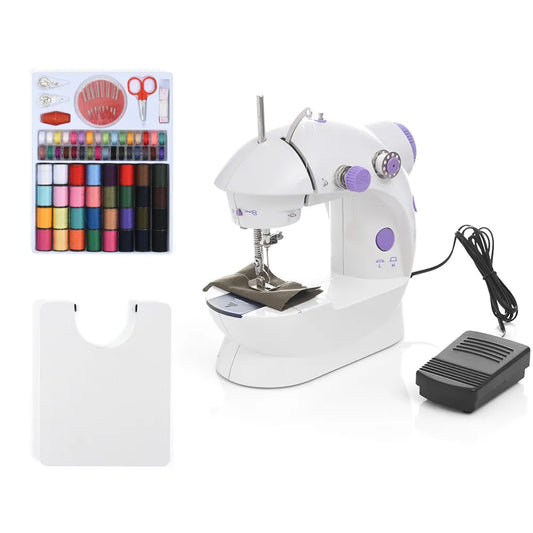 INNE Sewing Machine Portable Mini Desktop Foot Pedal Night Light Household Straight Line Cutter Automatic Winding Mending