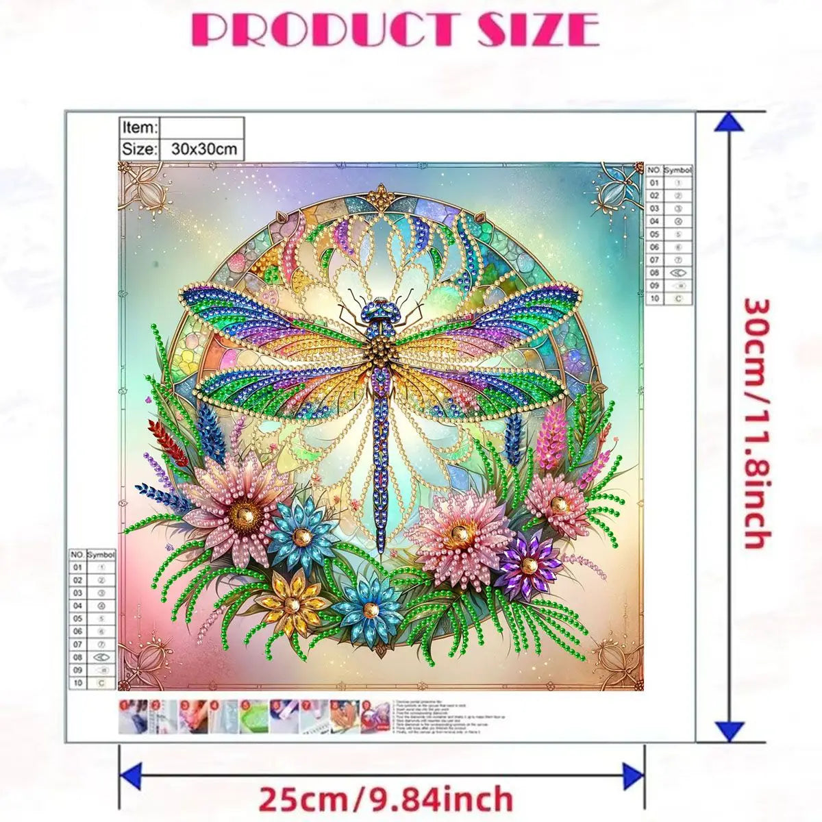 PhotoCustom Diamond Painting Kits For Adults Dragonfly Animals Special Shape Diamond Art For Beginners Rhinestones Art Crafts