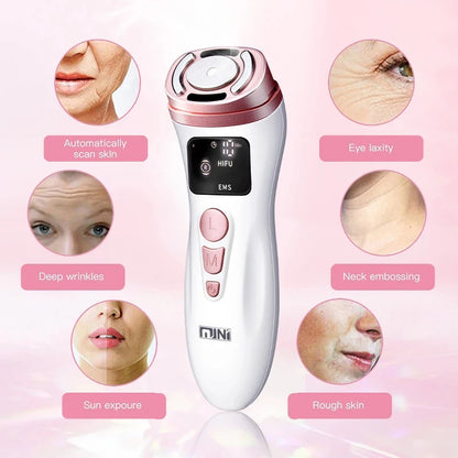 New mini HIFU ultrasonic machine EMS micro current facial beauty instrument firming skin care anti-wrinkle tool