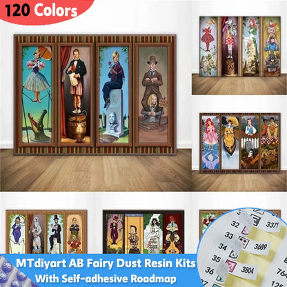 Fairy Dust AB Magic Kingdom DIY 120 Colors Diamond Painting With Sticker Art Disney Haunted Mansion 5D Mosaic Picture Craft Gift