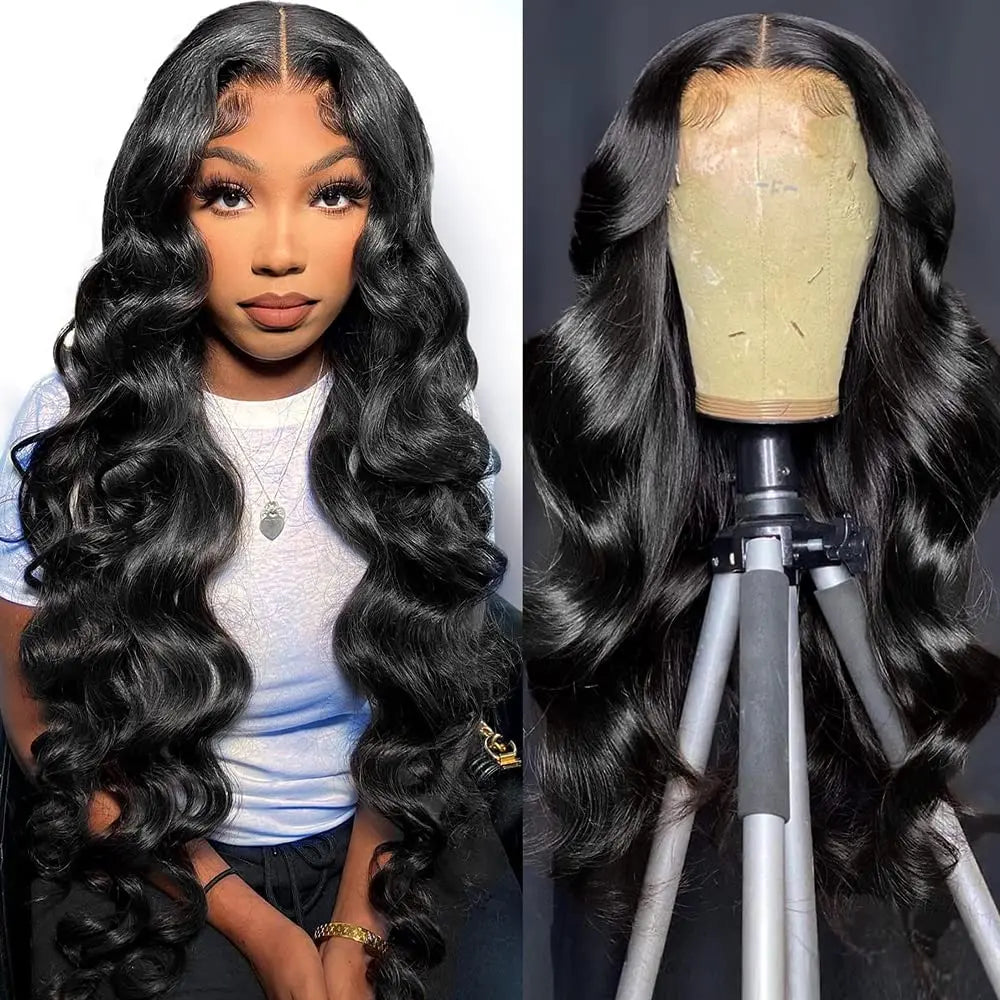 Transparent 13x4 13x6 Lace Front Human Hair Brazilian Body Wave 4x4 Lace Closure Wig Pre Plucked Human Hair Female Natural Color