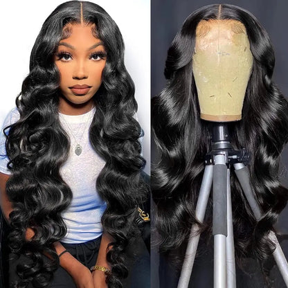 Transparent 13x4 13x6 Lace Front Human Hair Brazilian Body Wave 4x4 Lace Closure Wig Pre Plucked Human Hair Female Natural Color