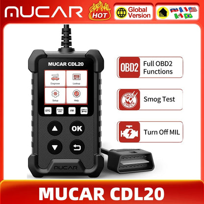 MUCAR CDL20 OBD2 Scanner Automotive Code Reader for Check Engine Light DTC Lookup O2 Sensor Scan Tool For OBDII Cars After 1996