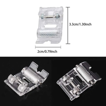 2pcs Roller Sewing Machine Presser Foot Plus Non-Stick Zigzag Presser Foot for Singer Brother Low Shank Sewing Machine