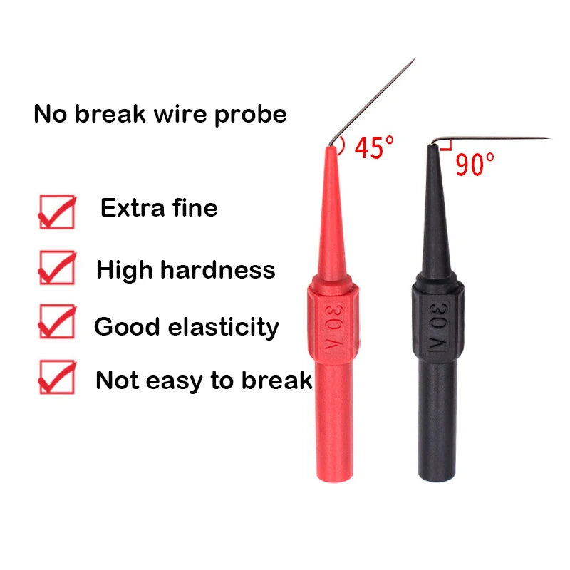 30V Diagnostic Tools Multimeter Test Lead Extention Back Piercing Needle Tip Probes Autotools Automotive Kit Machine 0.7MM