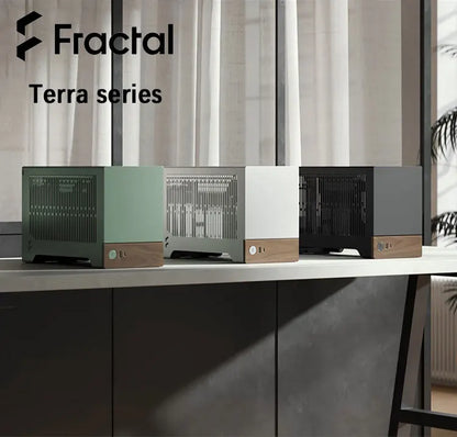 Fractal Design Terra Mini Anodized Aluminum Split Laptop Black Walnut Desktop ITX Case Black/Green/Silver