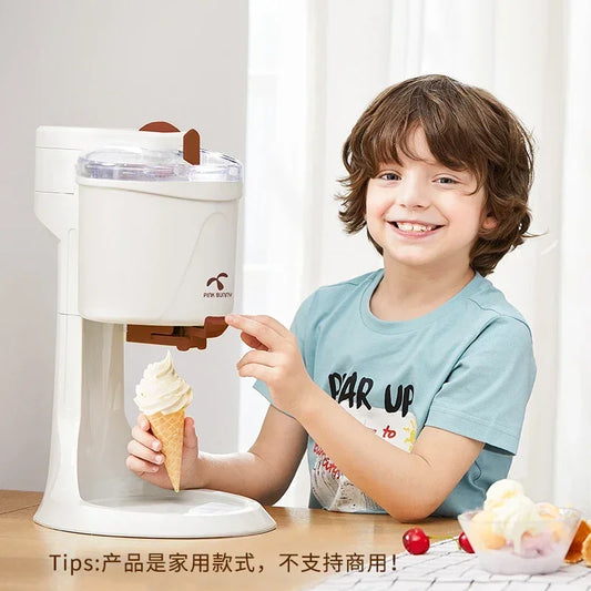 Soft Serve Ice Cream Machine Blender Small Benny Rabbit Home Mini Fully Automatic Cone Homemade Icecream Maker Mashine Roll 220v